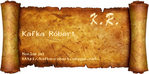 Kafka Róbert névjegykártya